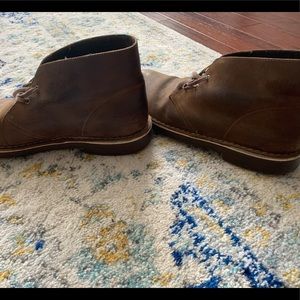 Clark’s Mens Tan Leather Desert Shoes Sz 11M